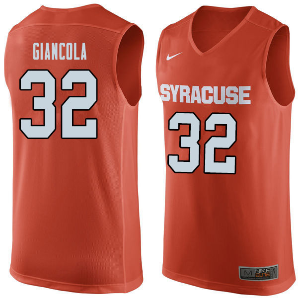 Men #32 Nick Giancola Syracuse Orange College Basketball Jerseys Sale-Orange